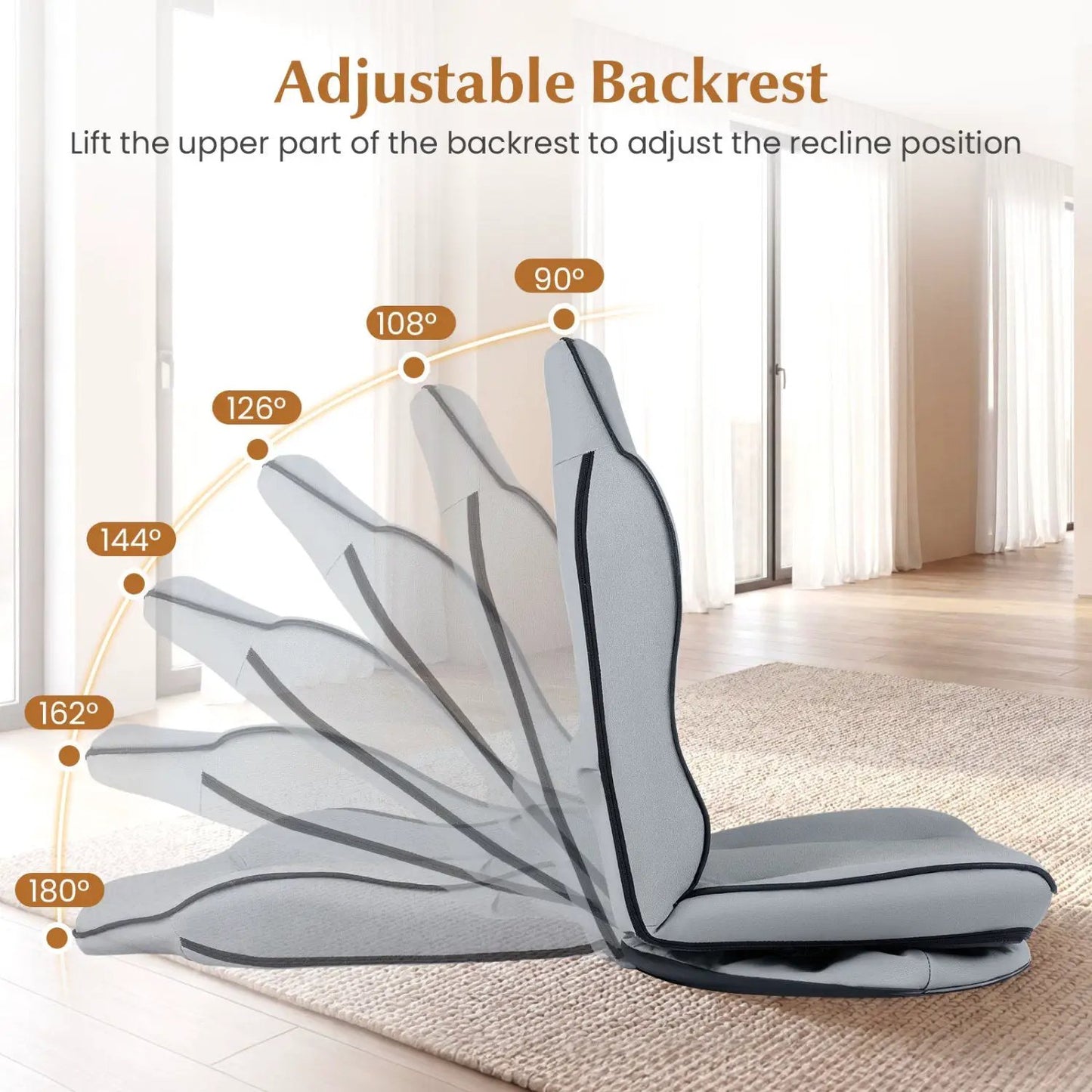 360° Swivel Gaming Chair with Adjustable Backrest