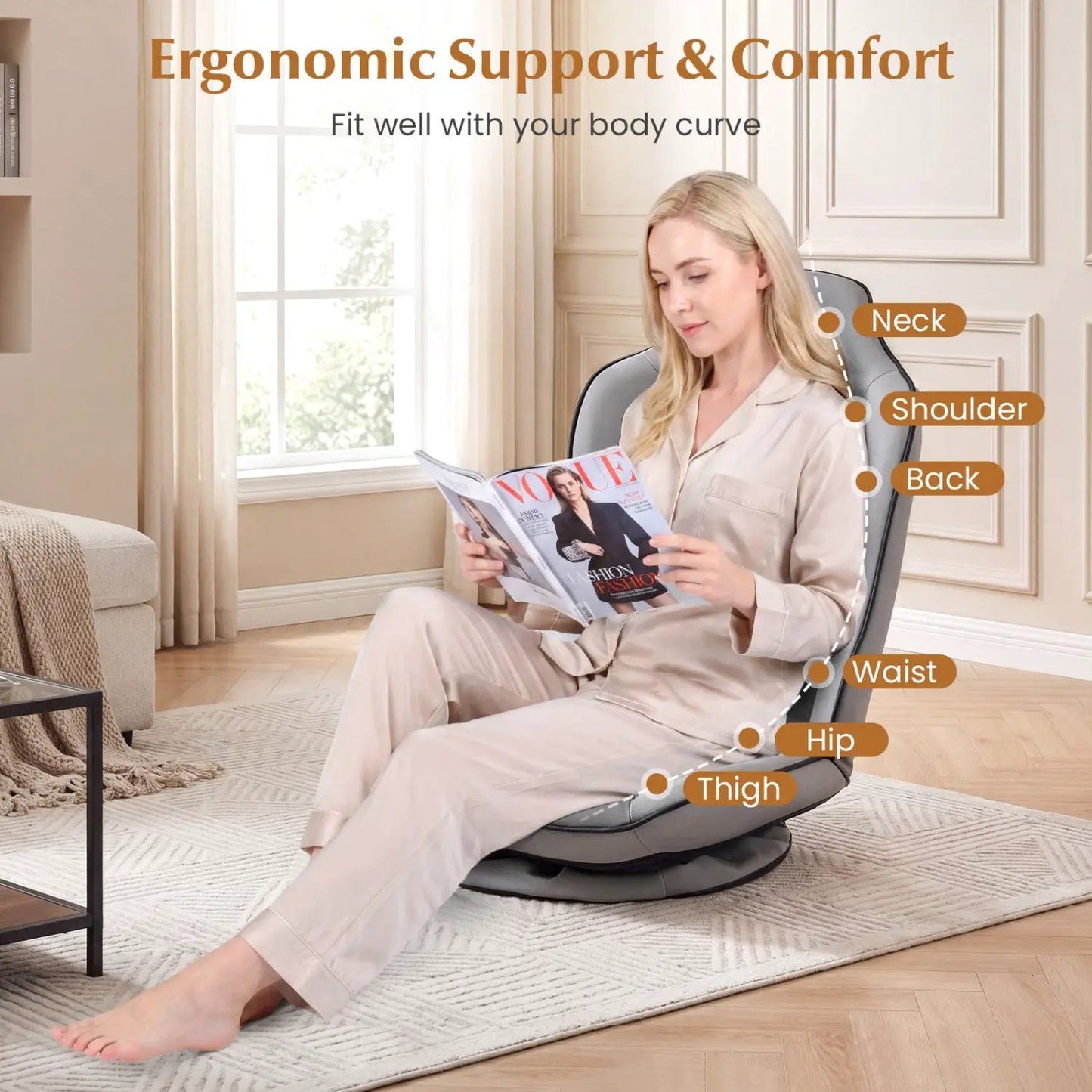 360° Swivel Gaming Chair with Adjustable Backrest