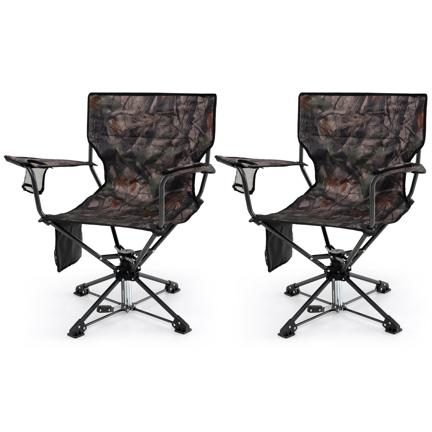 GemGear 360° Swivel Hunting Chairs camo pattern, portable foldable set of 2 for camping on Tampa Home & Garden Store