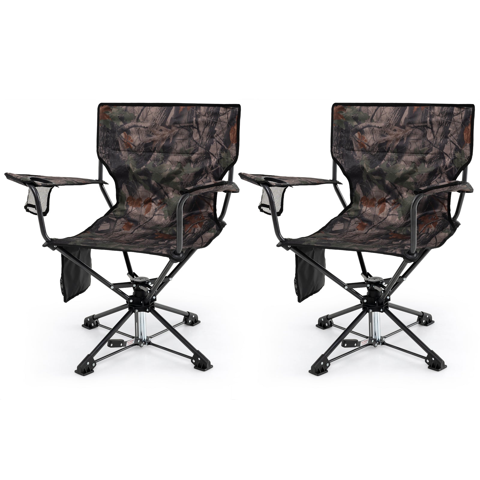 GemGear 360° Swivel Hunting Chairs camo pattern, portable foldable set of 2 for camping on Tampa Home & Garden Store