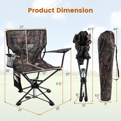 360° Swivel Hunting Chair GemGear camo set of 2, portable foldable camp furniture on Tampa Home & Garden Store