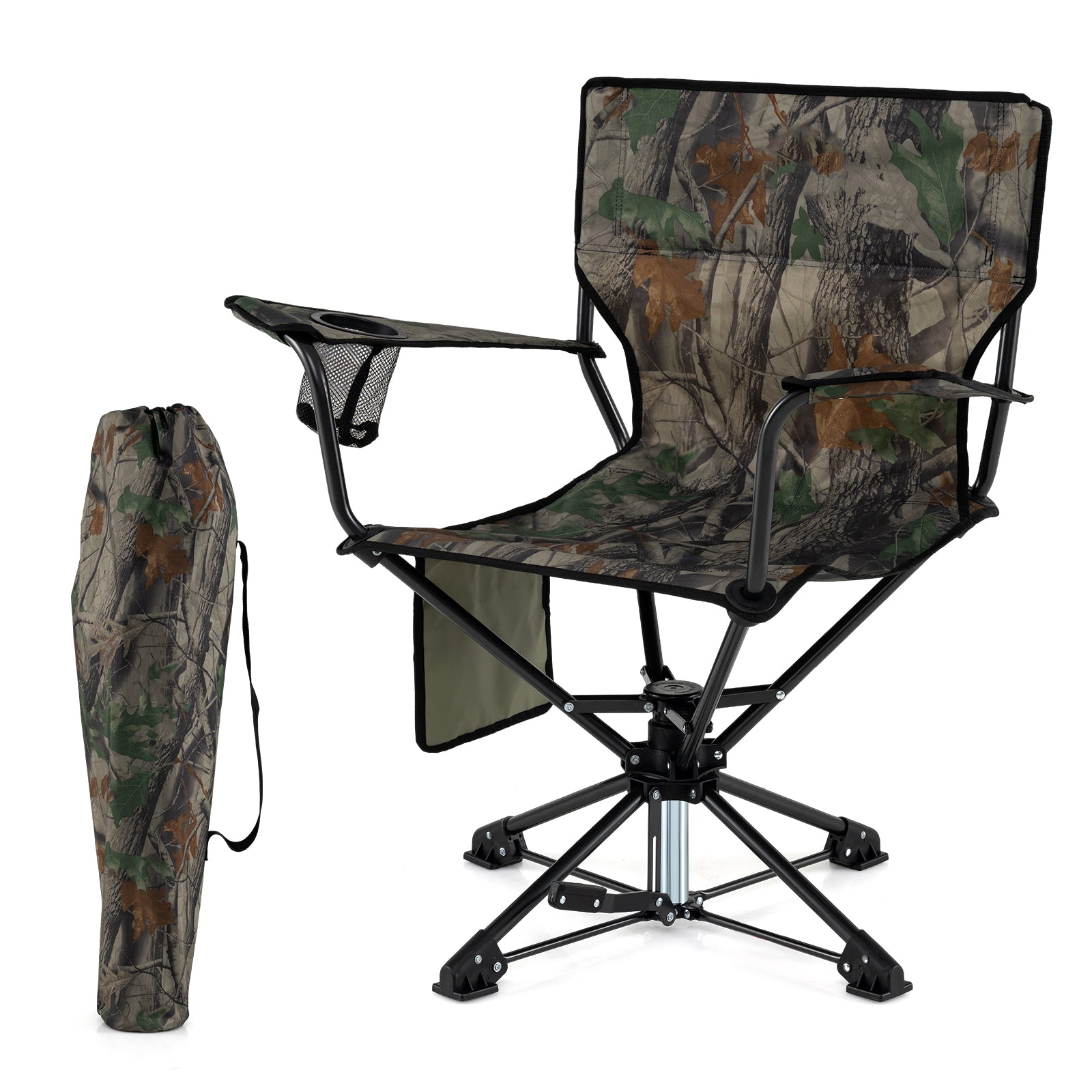 GemGear camo 360° Swivel Hunting Chair foldable with metal frame and cup holder carry bag on Tampa Home & Garden Store