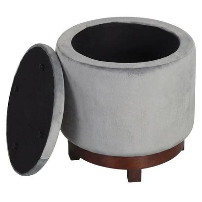 360 Degree Swivel Velvet Foot Rest with Storage