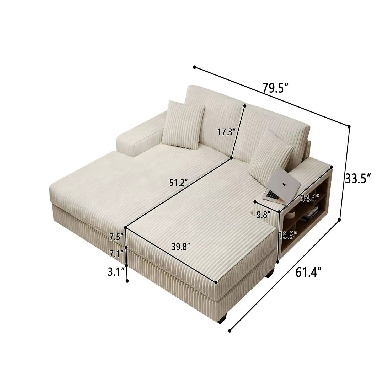 Convertible Sectional Sofa Sleeper for Lounge