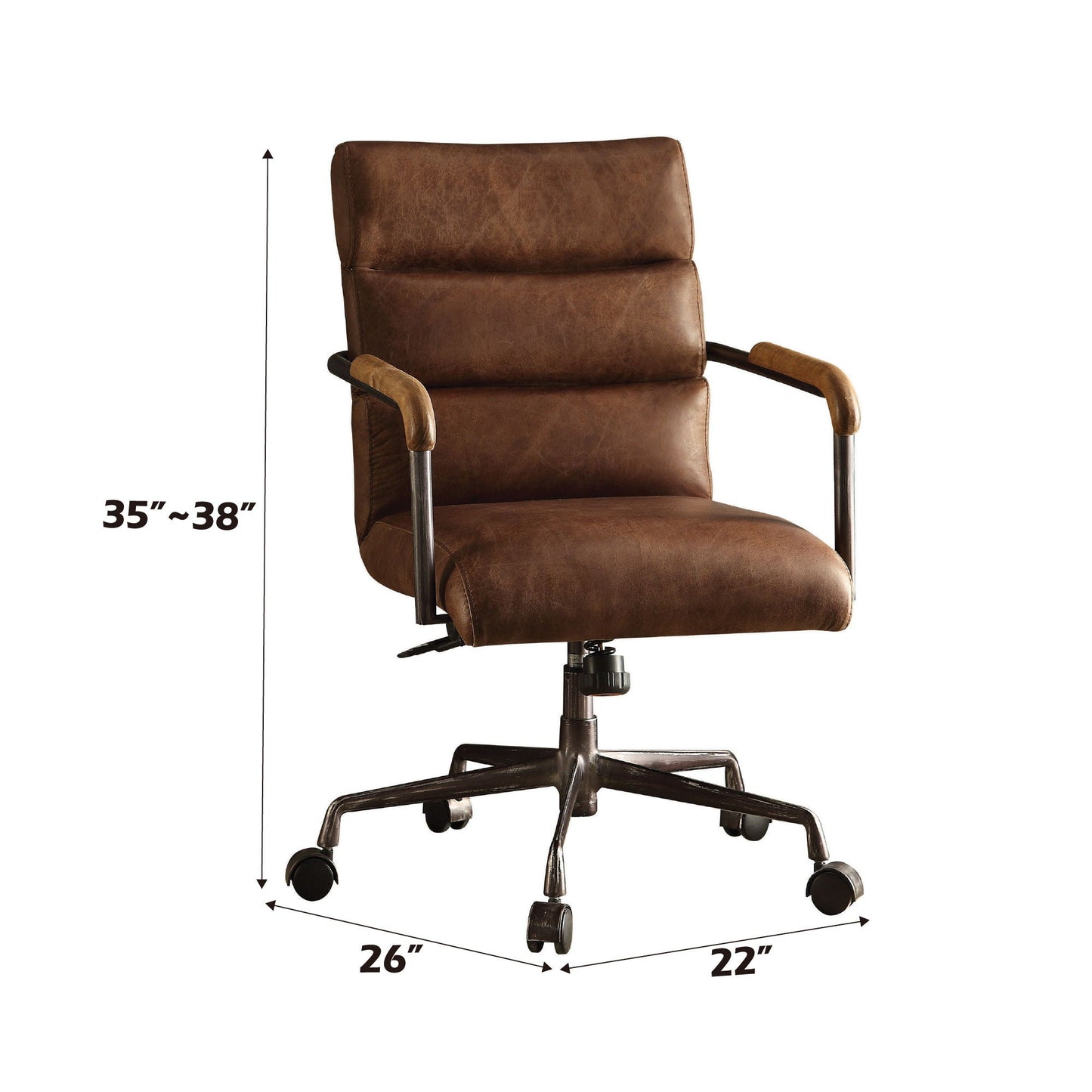 Harith Retro Top Grain Office Chair brown leather swivel chair HouseOfZazla on Tampa Home & Garden Store