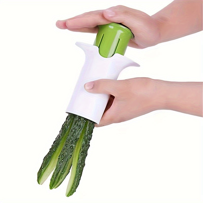 Manual vegetable chopper white ABS kitchen gadget by UpTrend Deals for cucumbers and carrots on Tampa Home & Garden Store