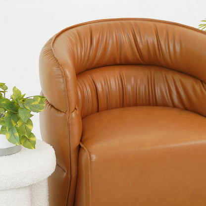 Walden Stylish Swivel Chair with Integrated Armrests caramel leather armchair HouseOfZazla on Tampa Home & Garden Store