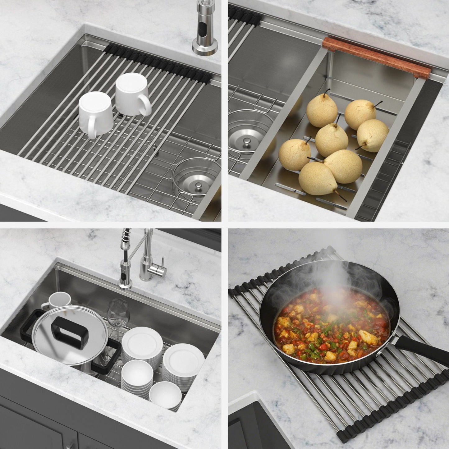 Stainless Steel Undermount Workstation Sink