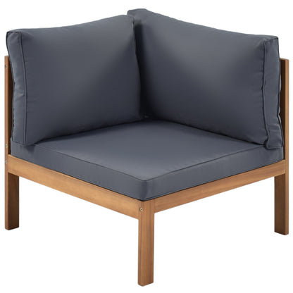Wood Structure Outdoor Sofa Set with Gray Cushions, light brown wooden frame, HouseOfZazla on Tampa Home & Garden Store