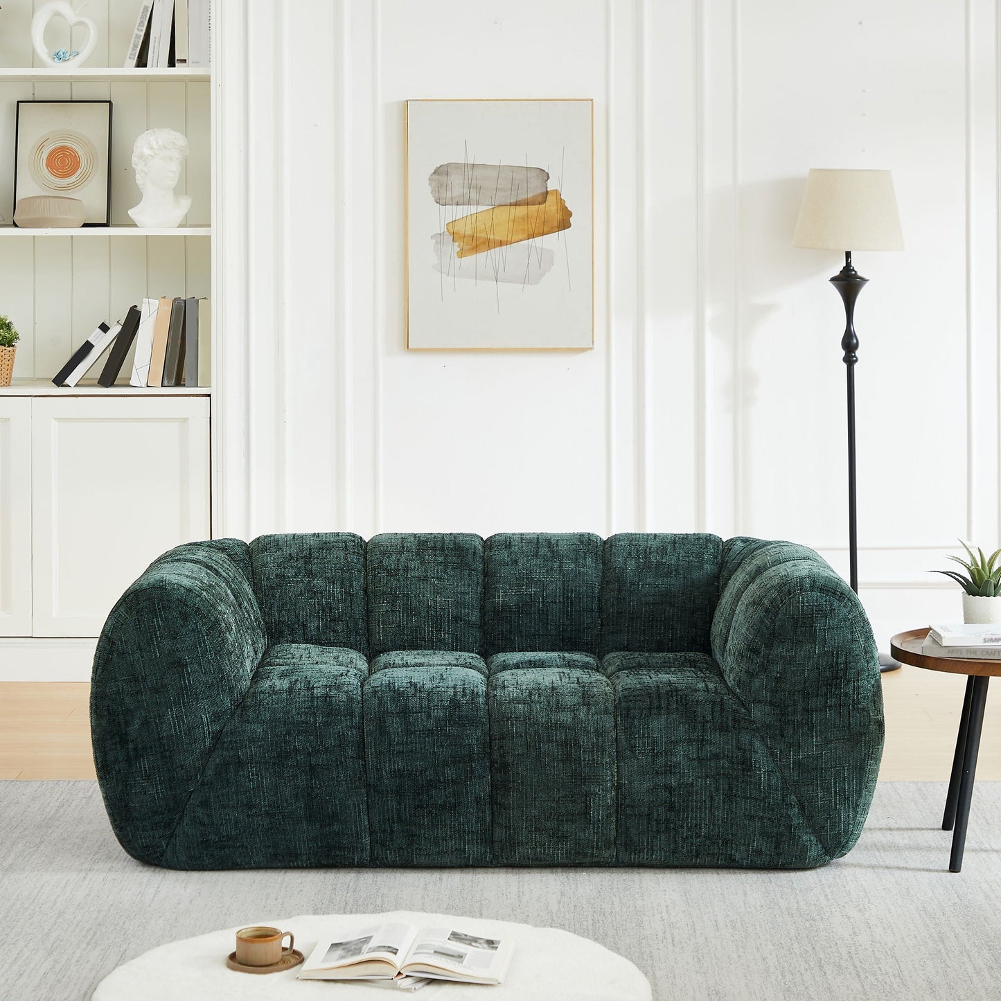 Rounded Cloud Sofa and Piano Key Backrest Design