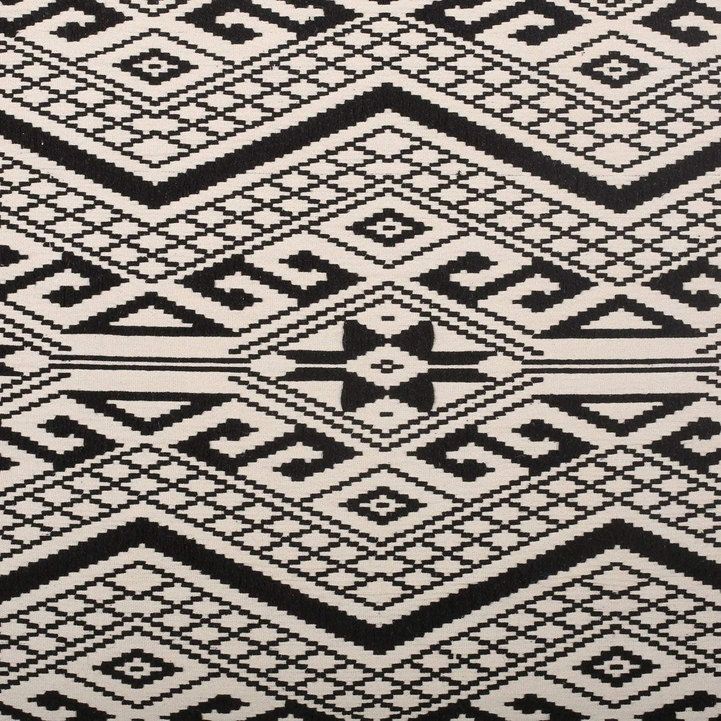 Kiki pouf ottoman fabric in black and natural geometric pattern Unique Piece Furniture on Tampa Home & Garden Store