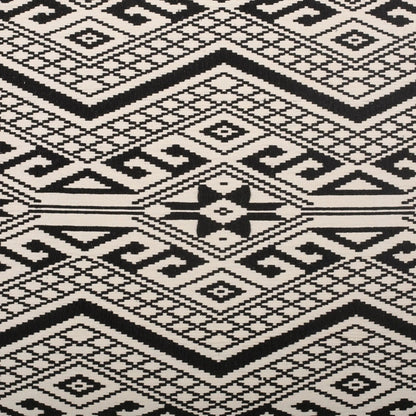 Kiki pouf ottoman fabric in black and natural geometric pattern Unique Piece Furniture on Tampa Home & Garden Store