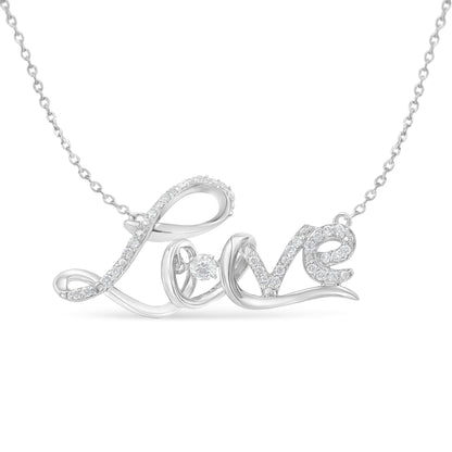 Love pendant necklace in .925 silver with 1/4 cttw diamonds on 18in chain by Bids.com on Tampa Home & Garden Store