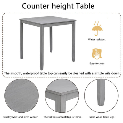 Square Counter Height Dining Table and 4 Chairs