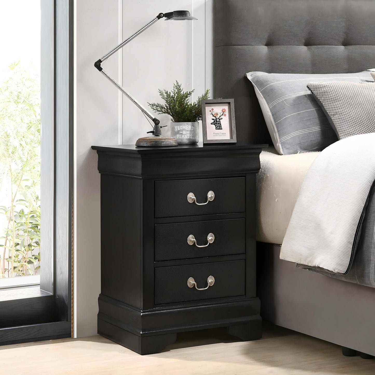 Louis Philippe Nightstand in Wood Veneer
