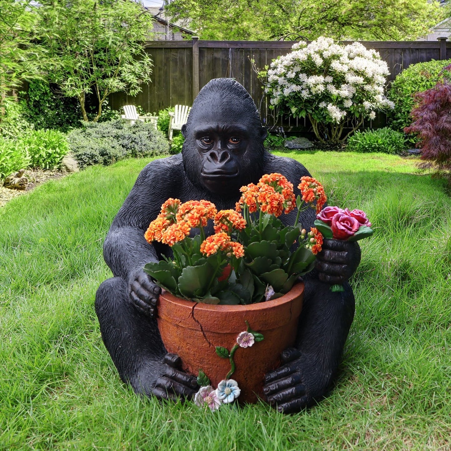 Chimpanzee Flower Pot and Outdoor Sculpture
