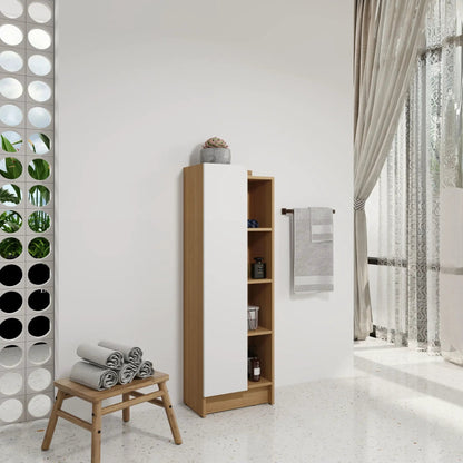 Tall Bathroom Cabinet With 4 Tier Open Shelves