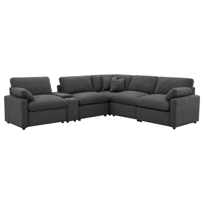 Hollander 6-Piece Modular Power Reclining Sectional in dark gray fabric by HouseOfZazla on Tampa Home & Garden Store