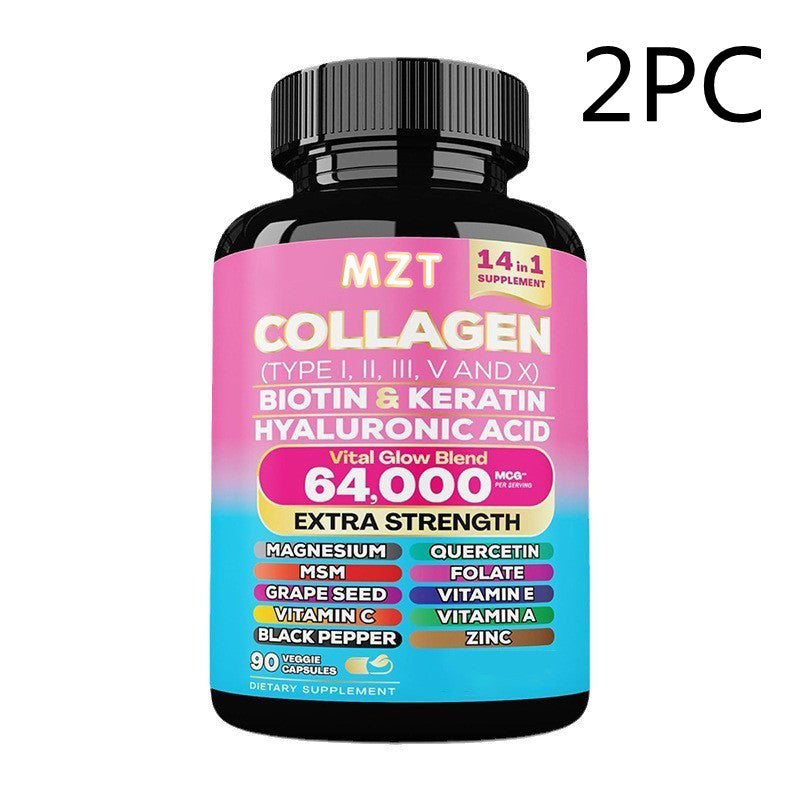 Perfecsy Collagen Capsule bottle with pink-blue label, 64,000 Vital Glow Blend, 2PC on Tampa Home & Garden Store