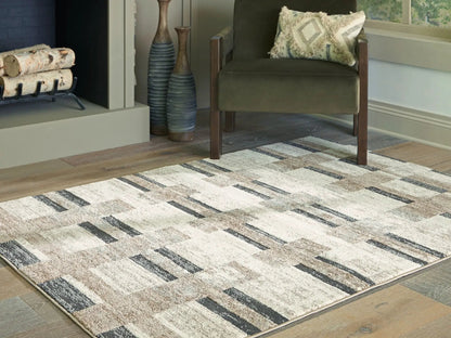 Alstone rug in cream and gray with geometric striped pattern by Unique Piece Furniture on Tampa Home & Garden Store
