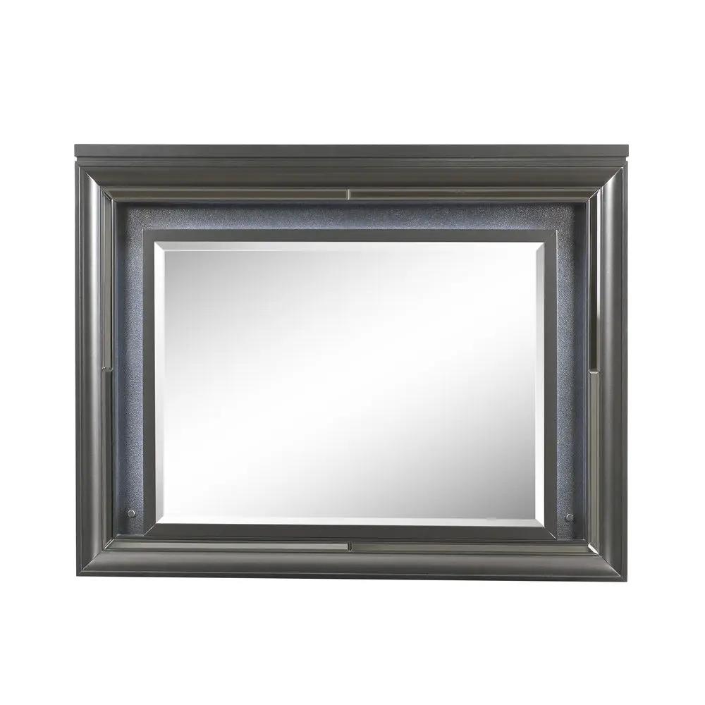 Sawyer Metallic Mirror With LED Lighting Gray