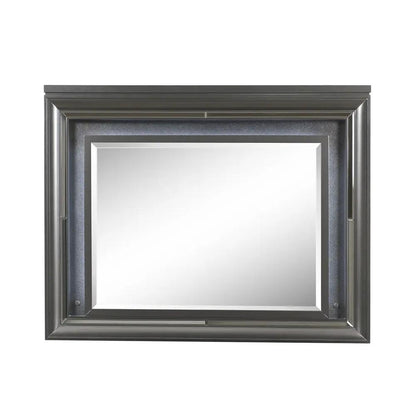 Sawyer Metallic Mirror With LED Lighting Gray