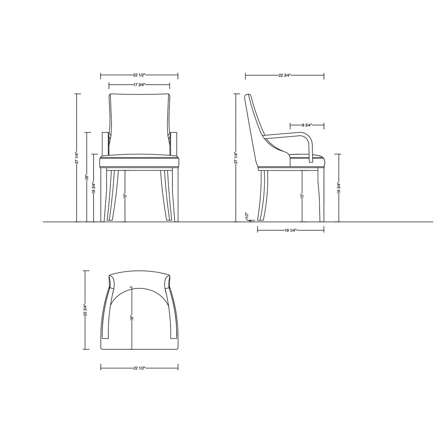 Shubert Modern Wood Armchair for the Dining Room