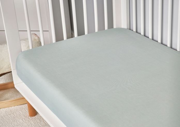 BedGear Hyper-Linen Crib Sheet in light green for crib beds, HouseOfZazla on Tampa Home & Garden Store