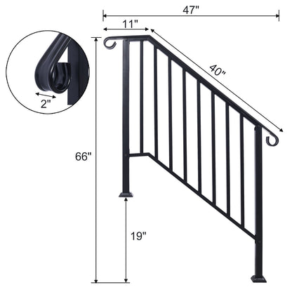 A Powder Coated Wrought Iron Handrail For Steps