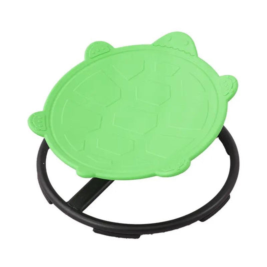 Green turtle-shaped sensory swivel chair for autistic kids on a black base VIP Digital Presence on Tampa Home & Garden Store
