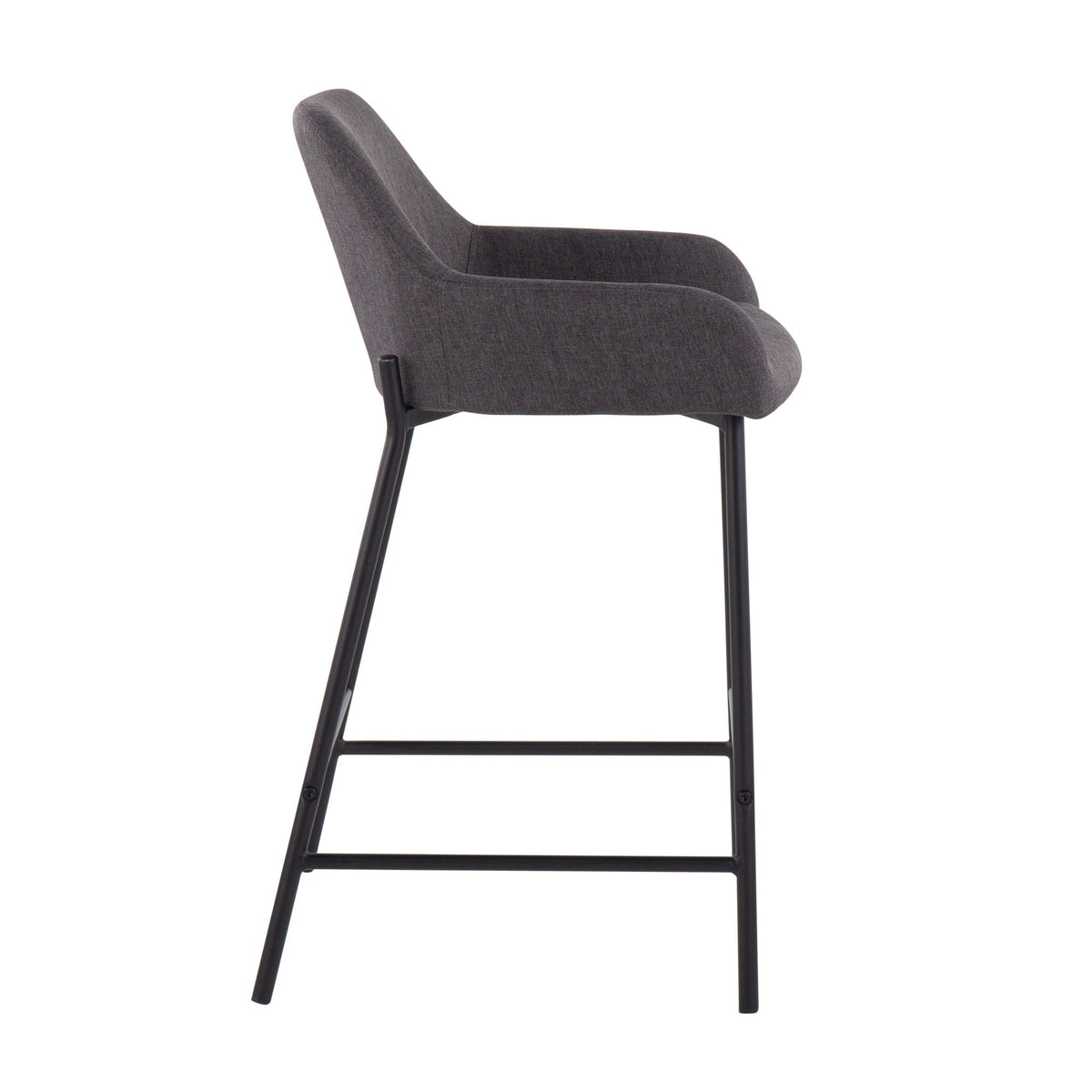 Industrial fixed-height counter stool by HouseOfZazla with upholstered gray seat on Tampa Home & Garden Store