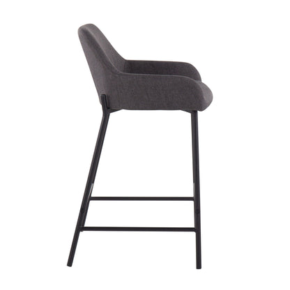 Industrial fixed-height counter stool by HouseOfZazla with upholstered gray seat on Tampa Home & Garden Store