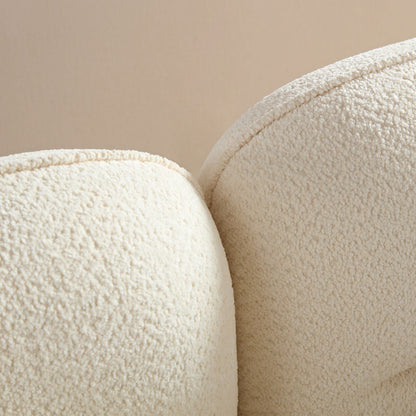 Sectional sofa cream boucle fabric close-up on Tampa Home & Garden Store
