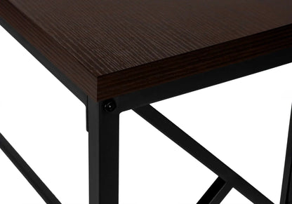 Accent console table dark wood top with black metal frame X-brace Unique Piece Furniture on Tampa Home & Garden Store