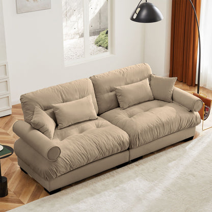 Large Modern Sofa With Cloud Comfort And Pillows
