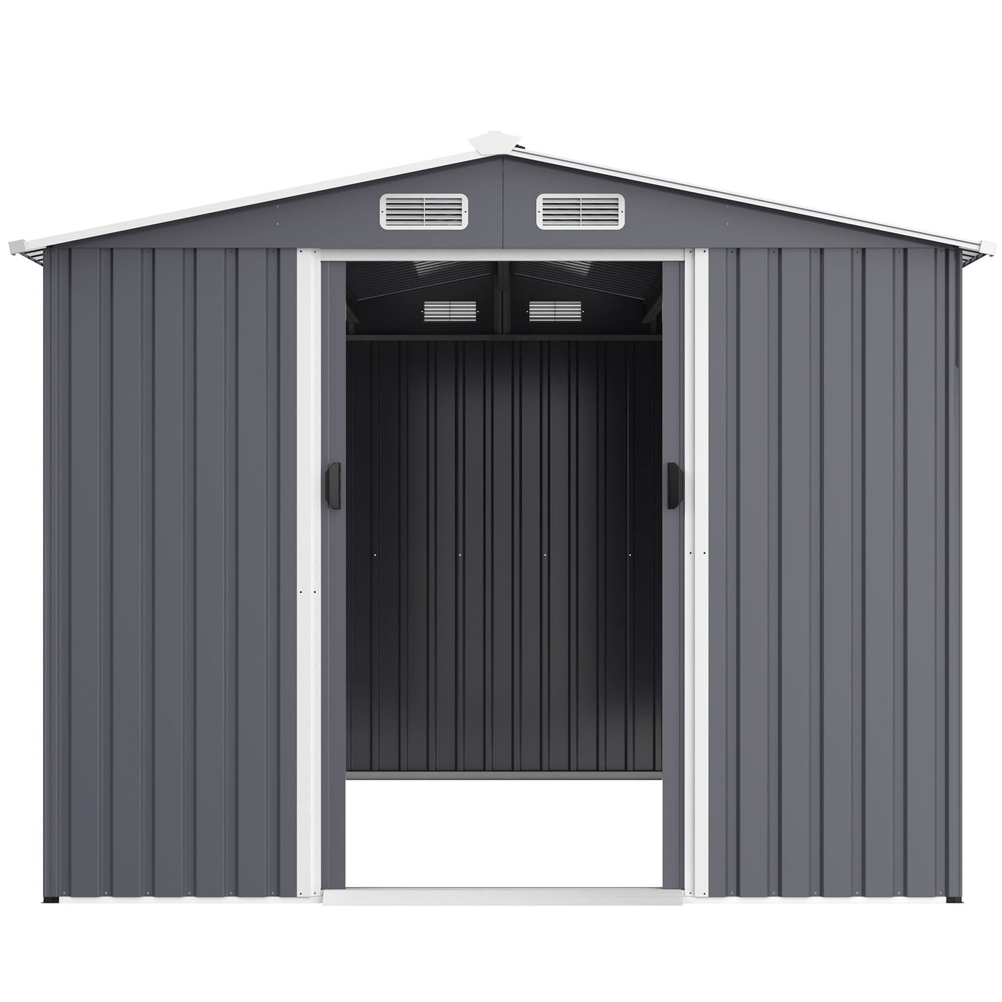 Large Metal Storage Shed and Heavy Sliding Doors