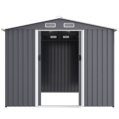 Large Metal Storage Shed and Heavy Sliding Doors