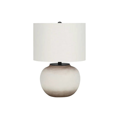 Table lamp with cream shade and ceramic cream-to-brown base, black accent, Unique Piece Furniture on Tampa Home & Garden Store