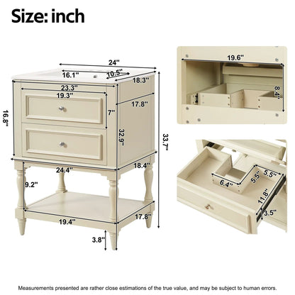 Bathroom Vanity Sink and Two Drawers Storage