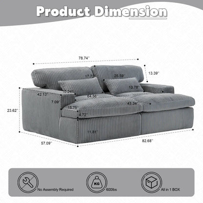 Oversized Double Chaise Lounge Chair Upholstered