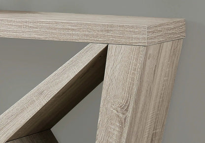 Accent console table in weathered gray wood finish with chunky legs by Unique Piece Furniture on Tampa Home & Garden Store