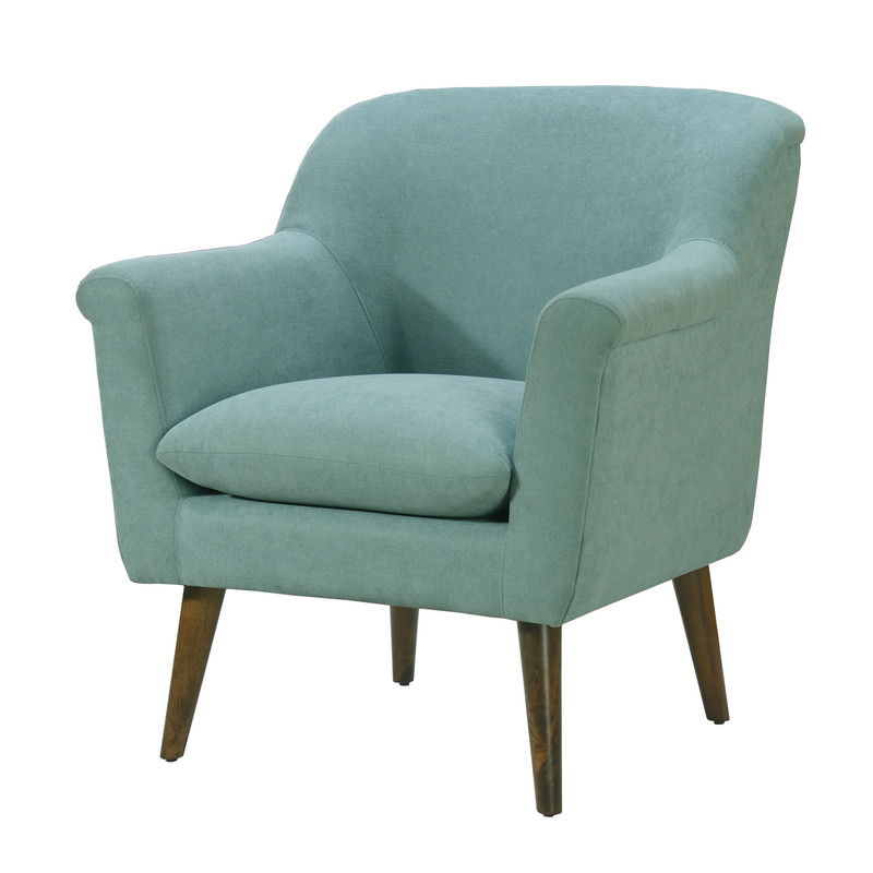 Shelby Woven Fabric and Mid Century Armchair