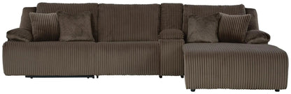 Top Tier Corduroy Reclining Sectional with Chaise