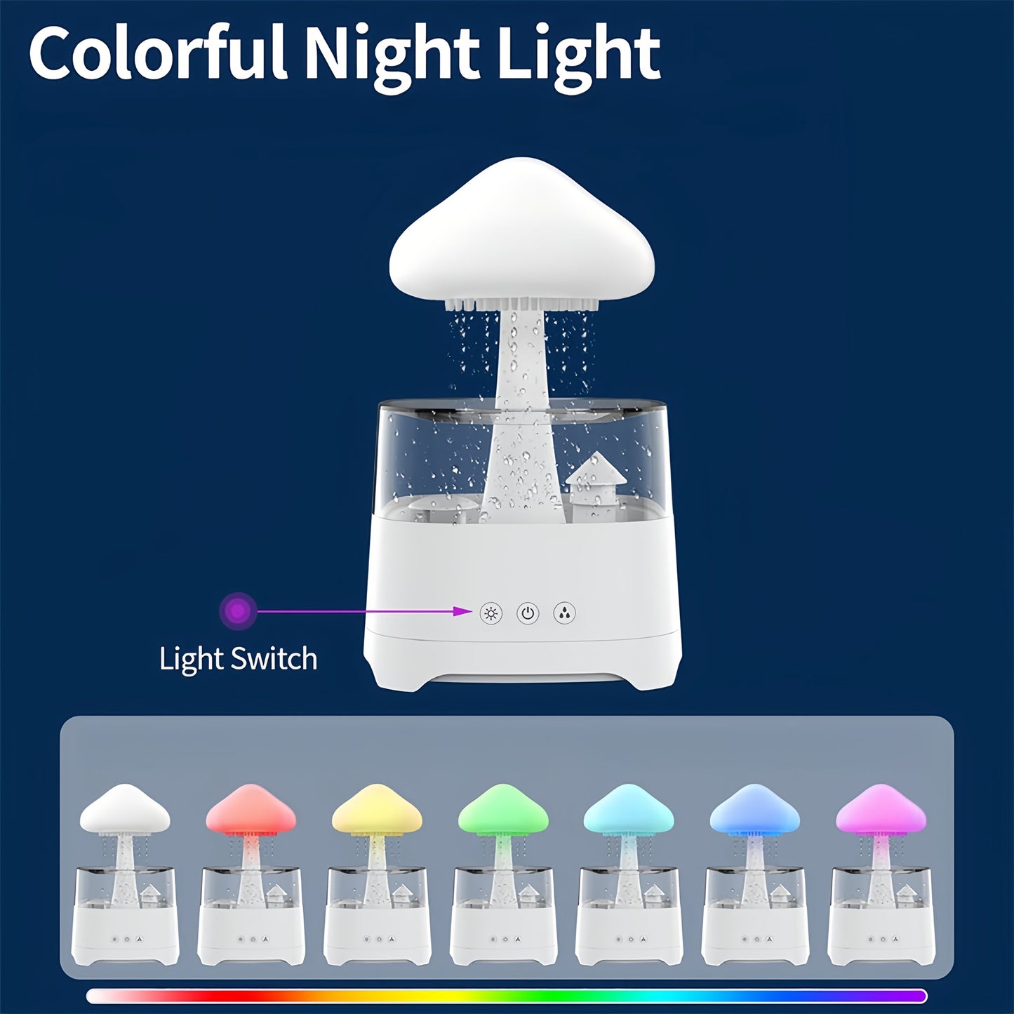Rain Cloud Humidifier – 7-Color Aromatherapy Diffuser with Remote for Bedroom