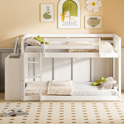 Solid Pine Bunk Bed with Drawers and Shelves