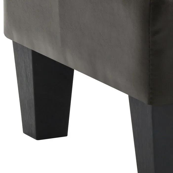 Casual Ottoman for Stylish Spaces, upholstered charcoal fabric with black wooden legs on Tampa Home & Garden Store