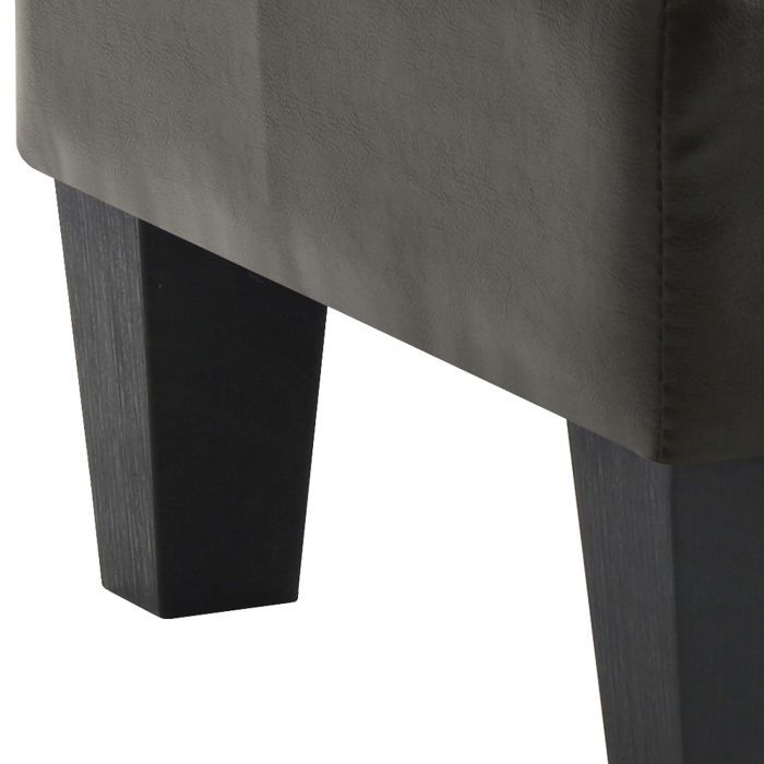 Upholstered ottoman charcoal fabric with black wood legs HouseOfZazla on Tampa Home & Garden Store