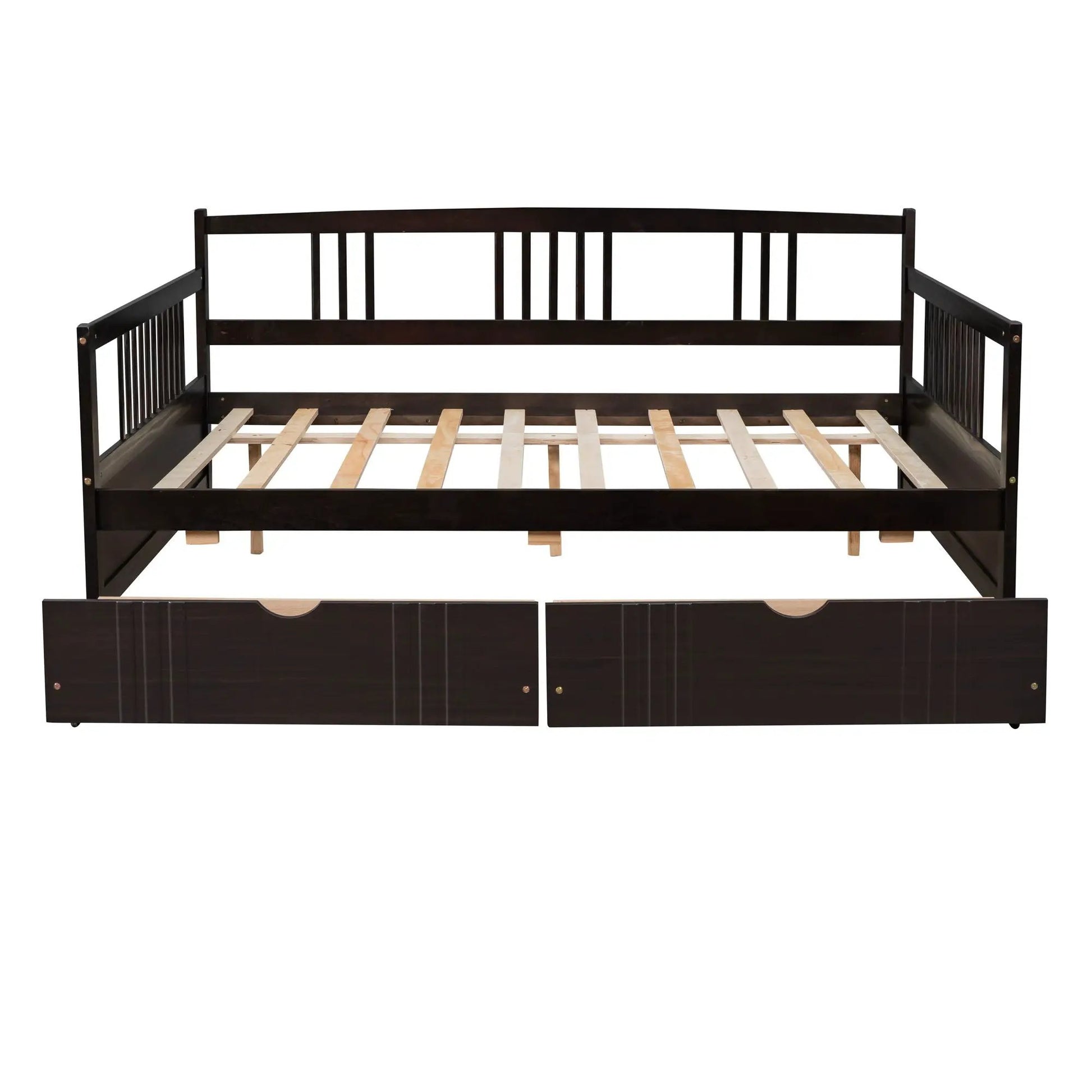 Multifunctional Modern Daybed storage bed in dark wood with 2 drawers on Tampa Home & Garden Store