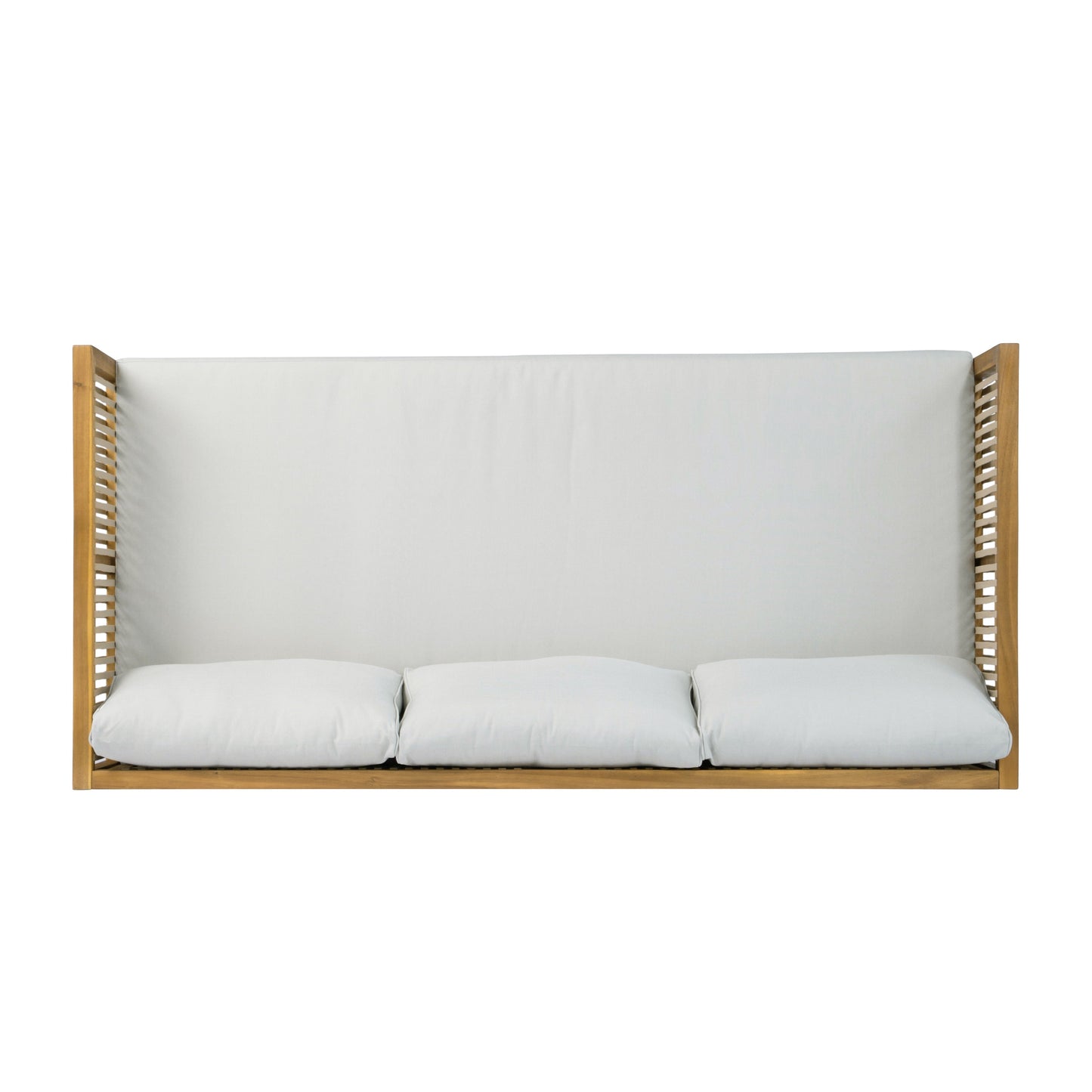 Outdoor Acacia Wood Patio Sofa with Teak Finish