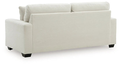 Greenbriar sofa by Unique Piece Furniture in cream corduroy with two back cushions on Tampa Home & Garden Store